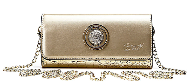 Brangio Italy Collections Wallet KWC8828-LG Crystal Moon Stunning Vegan Leather clutch Wallets