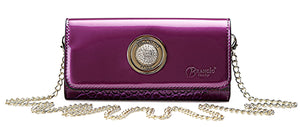 Brangio Italy Collections Wallet KWC8828-PU Crystal Moon Stunning Vegan Leather clutch Wallets