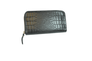 Brangio Italy Collections Wallet Misty U.S.A. Women's Pewter Croc Wallet