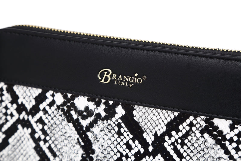 Brangio Italy Collections Wallet Night Black BI Women's Serpa Handmade Wristlet Wallet in Beige or Black