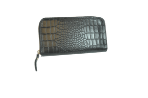 Brangio Italy Collections Wallet Pewter Misty U.S.A. Women's Pewter Croc Wallet