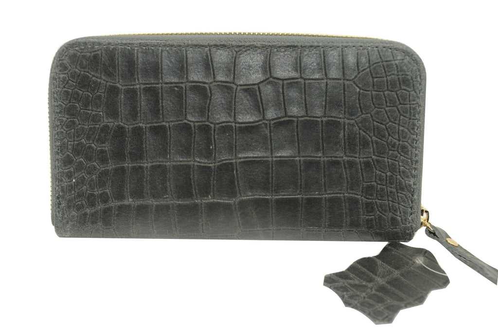 Brangio Italy Collections Wallet Pewter Misty U.S.A. Women's Pewter Croc Wallet