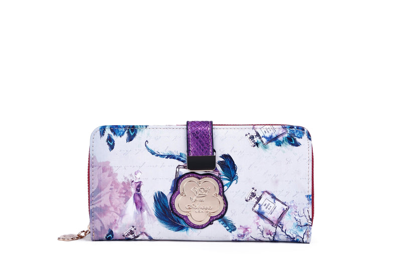 Brangio Italy Collections Wallet Purple Arosa Fragrance Retro Wallet for Women with Multiple Card Holders