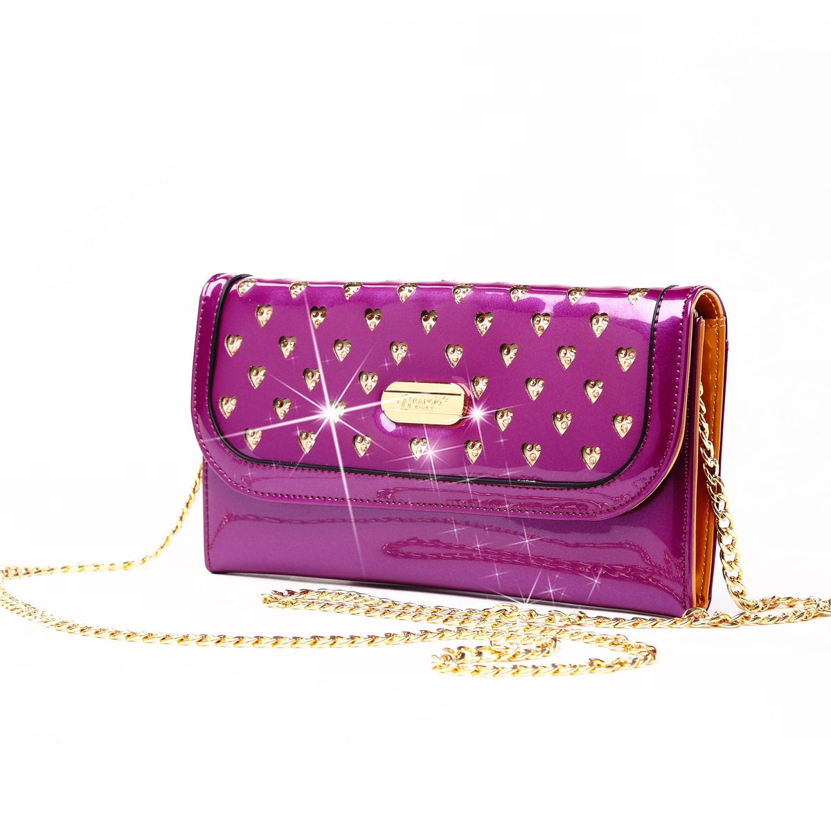 Brangio Italy Collections Wallet Purple BI Starz Art Retro Multipocket Mini Clutch Crossbody Bag - Colors Available