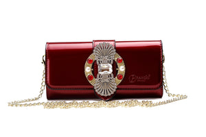 Brangio Italy Collections Wallet Red BI Queen's Crown Women's Crossbody Wallet in Black, Bronze, Ivory, Pewter, or Red