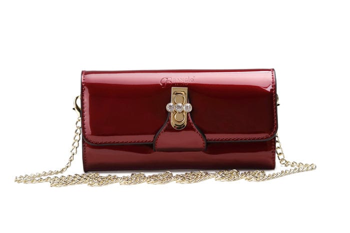 Brangio Italy Collections Wallet Red BI Tri-Star Evening Bridal Clutch Crossbody Bag with Chain Strap - Colors Available