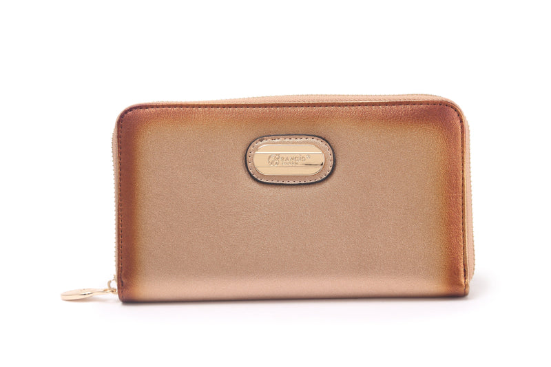 Brangio Italy Collections Wallet Rose Gold Tuff Love Minimalist Zip Around Vegan Leather Wristlet & Wallet