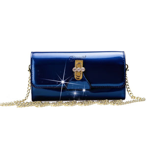 Brangio Italy Collections Wallet Royal Blue BI Tri-Star Evening Bridal Clutch Crossbody Bag with Chain Strap - Colors Available