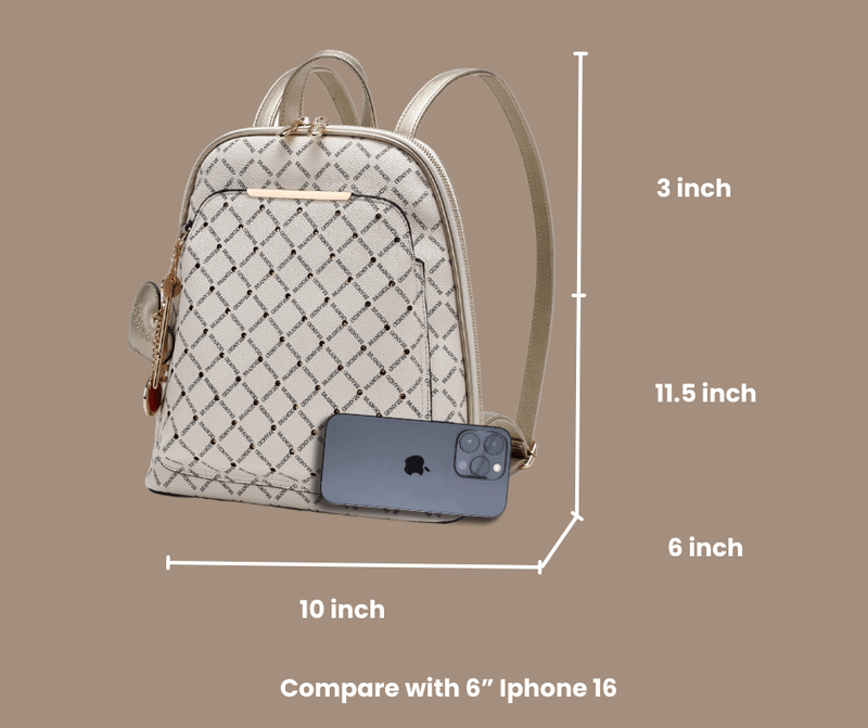 Brangio Italy Collections Women's Backpack Ruby Work Crystal Stud Travel Backpack |BI