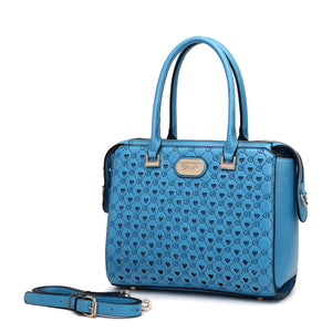 Brangio Italy Collections Women's Handbag Blue Millionaire Double Layer Crystal Vegan Leather Bag + Wallet |BI