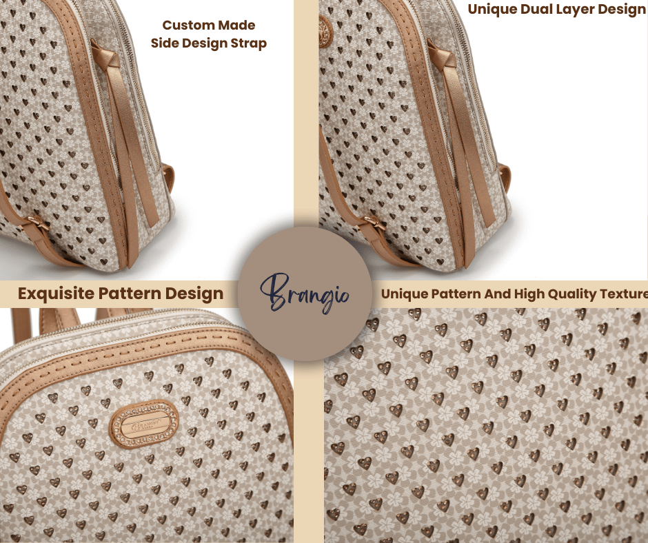 Brangio Italy Collections Women's Handbag Diamond Marvel Rhinestone Work Travel Backpack |BI