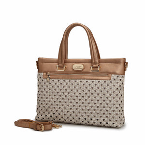 Brangio Italy Collections Women's Handbag Ivory Diamond Marvel Rhinestone Laptop Work Bag |BI