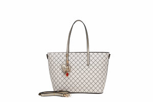 Brangio Italy Collections Women's Handbag Ivory Ruby Love Crystal Stud Work Travel Tote Bag |BI