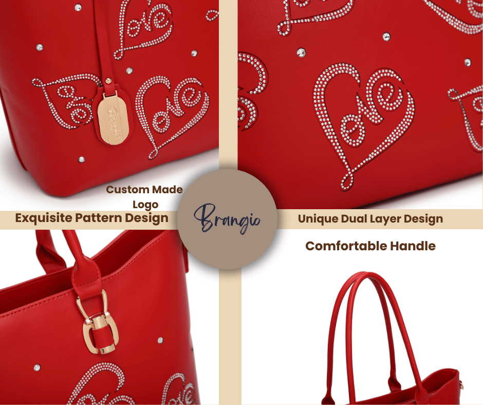 Brangio Italy Collections Women's Handbag Love Vegan Leather Stain Resistant Tote Bag |BI