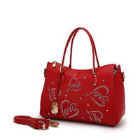 Brangio Italy Collections Women's Handbag Red Love Vegan Leather Stain Resistant Handle Bag |BI