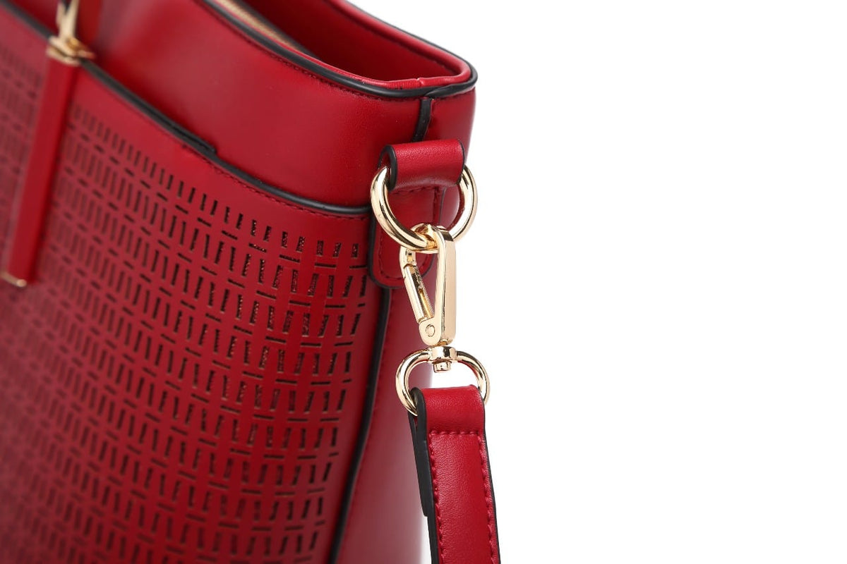 Brangio Italy Collections Women's Handbag Sacred Love Wings Crystal Vegan Leather Tote Bag + Wallet |BI