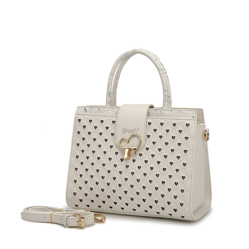 Brangio Italy Collections Women's Handbag White Starfall Top Handle Bag |BI