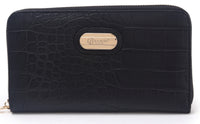 Brangio Italy Collections Women's Wallet Black Diamond Diva Tri-Fold Handmade Wallet with Multiple Card Pockets |BI