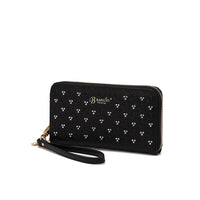 Brangio Italy Collections Women's Wallet Black Starfall Envelope Wristlet Wallet |BI