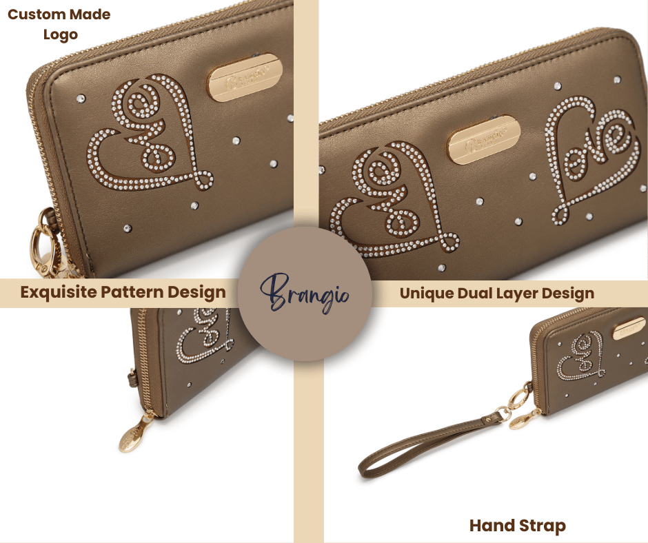 Brangio Italy Collections Women's Wallet Love Vegan Leather Stain Resistant  Wallet |BI