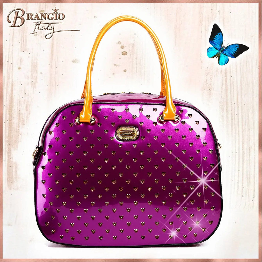 Brangio Italy Luggage Handbag BI Starz Art Retro Overnight Latch On Bag in Turquoise, Blue, Bronze, Purple, & More