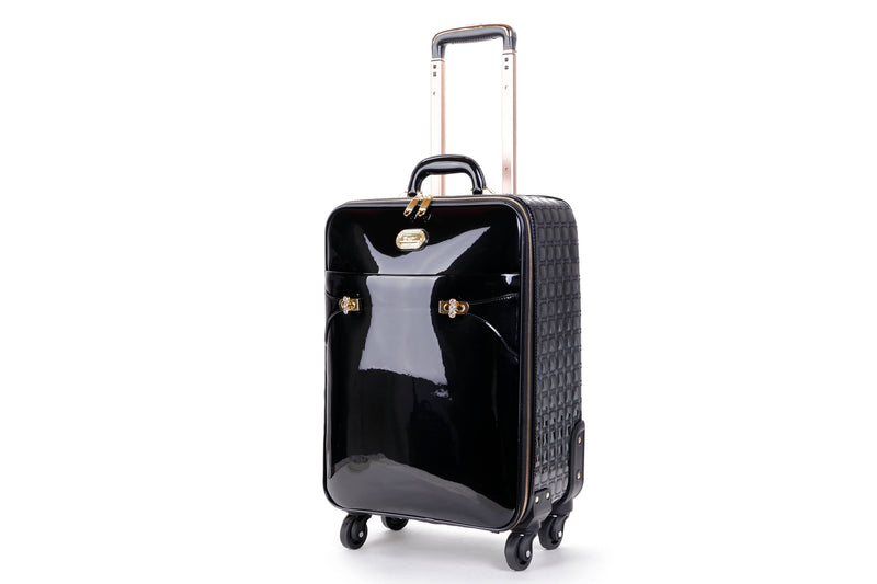 Brangio Italy Luggage Handbag Black Luggage + Handbag + Wallet BI Tri-Star Luggage Sets with Spinners in Royal Blue, Purple, Brown, or Black