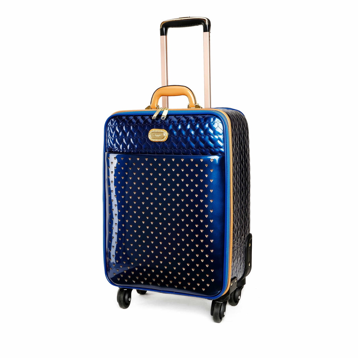 Brangio Italy Luggage Handbag Blue Luggage + Handbag + Wallet BI Starz Art 3PC Set | Women's Overnight Set with Spinning Wheels in Bronze or Blue