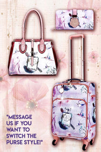 Brangio Italy Luggage Handbag Burgundy BI Arosa Women's 3PC Set | Carry on w/Spinner Wheels in Gold, Purple, or Burgundy