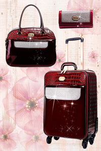 Brangio Italy Luggage Handbag Burgundy Luggage + Handbag BI Sleek & Steady 2PC Set | Signature Away Luggage Set for Travel with Crossbody Bag