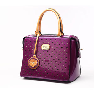 Brangio Italy Luggage Handbag Purple Luggage + Handbag + Wallet BI Starz Art Retro Women's 3PC Set | Spinner Luggage in Purple, Bronze, or Pewter