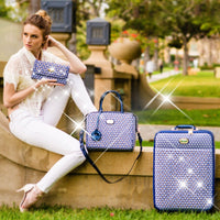 Brangio Italy Luggage Luggage BI Galaxy Stars Clover Luxury Signature Luggage in Blue, Black, Burgundy, or Ivory