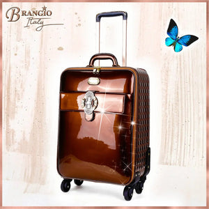 Brangio Italy Luggage Luggage BI Queen's Crown Suitcase with Spinner Wheels in Black, Ivory, Blue, Bronze, or Purple