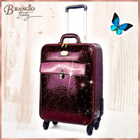 Brangio Italy Luggage Luggage BI Rosy Lox Women's Rolling Suitcase in Ivory, Black, Blue, Burgundy, Bronze, or Purple