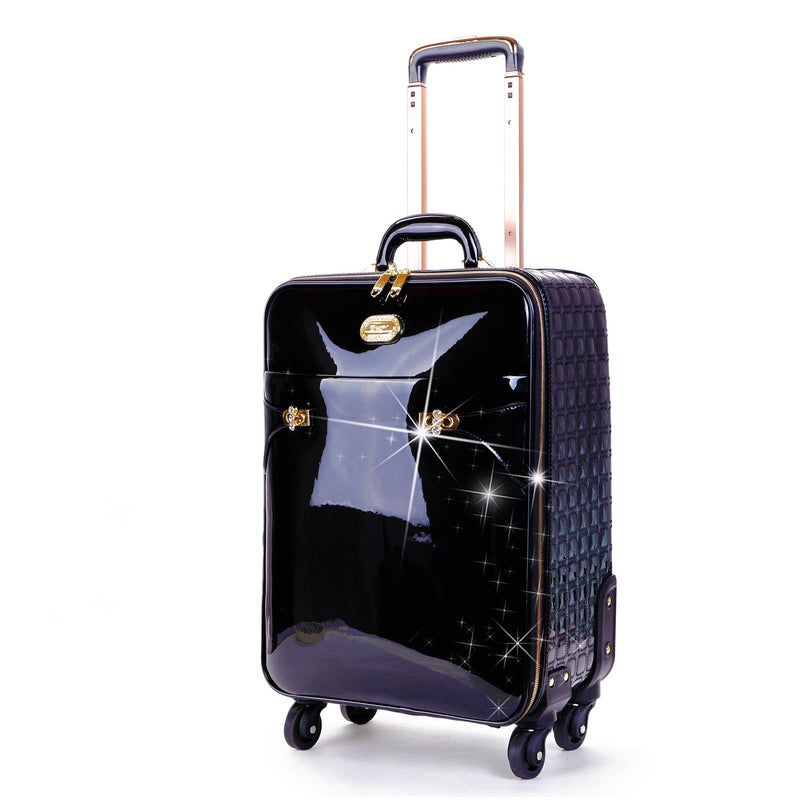 Brangio Italy Luggage Luggage Black BI Tri-Star Durable Flexible Carry-On with Spinners in Black, Blue, Bronze, or Purple