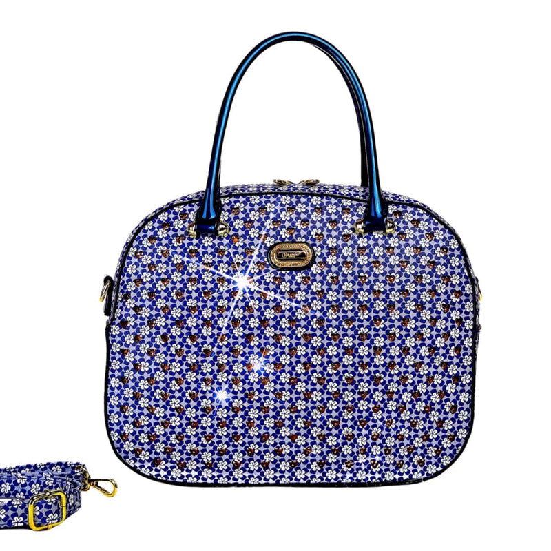Brangio Italy Luggage Luggage Blue BI Women's Galaxy Overnight Go Away Bag in Brown, Black, Blue, Burgundy, or Ivory