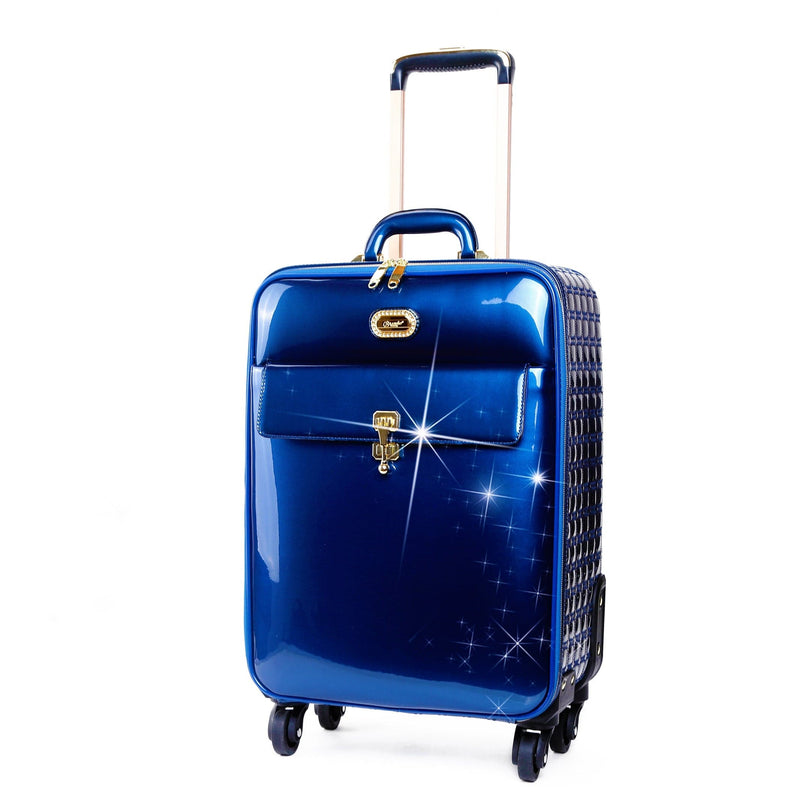 Brangio Italy Luggage Luggage Blue Euro Moda Underseat Travel Luggage with Spinners