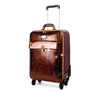 Brangio Italy Luggage Luggage Bronze BI Rosy Lox Women's Rolling Suitcase in Ivory, Black, Blue, Burgundy, Bronze, or Purple