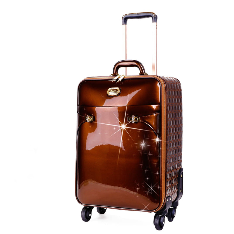 Brangio Italy Luggage Luggage Bronze BI Tri-Star Durable Flexible Carry-On with Spinners in Black, Blue, Bronze, or Purple