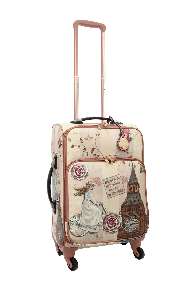 Brangio Italy Luggage Luggage Bronze Lady Dream Carry on Luggage with Spinner Wheels