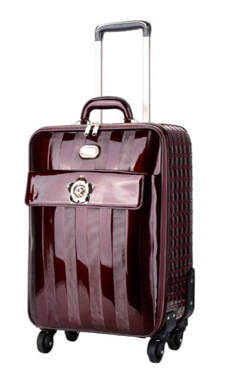 Brangio Italy Luggage Luggage Burgundy BI Floral Accent Spinner Bag in Purple, Black, Burgundy, Champagne, Bronze, or Pewter