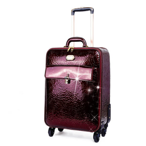 Brangio Italy Luggage Luggage Burgundy BI Rosy Lox Women's Rolling Suitcase in Ivory, Black, Blue, Burgundy, Bronze, or Purple