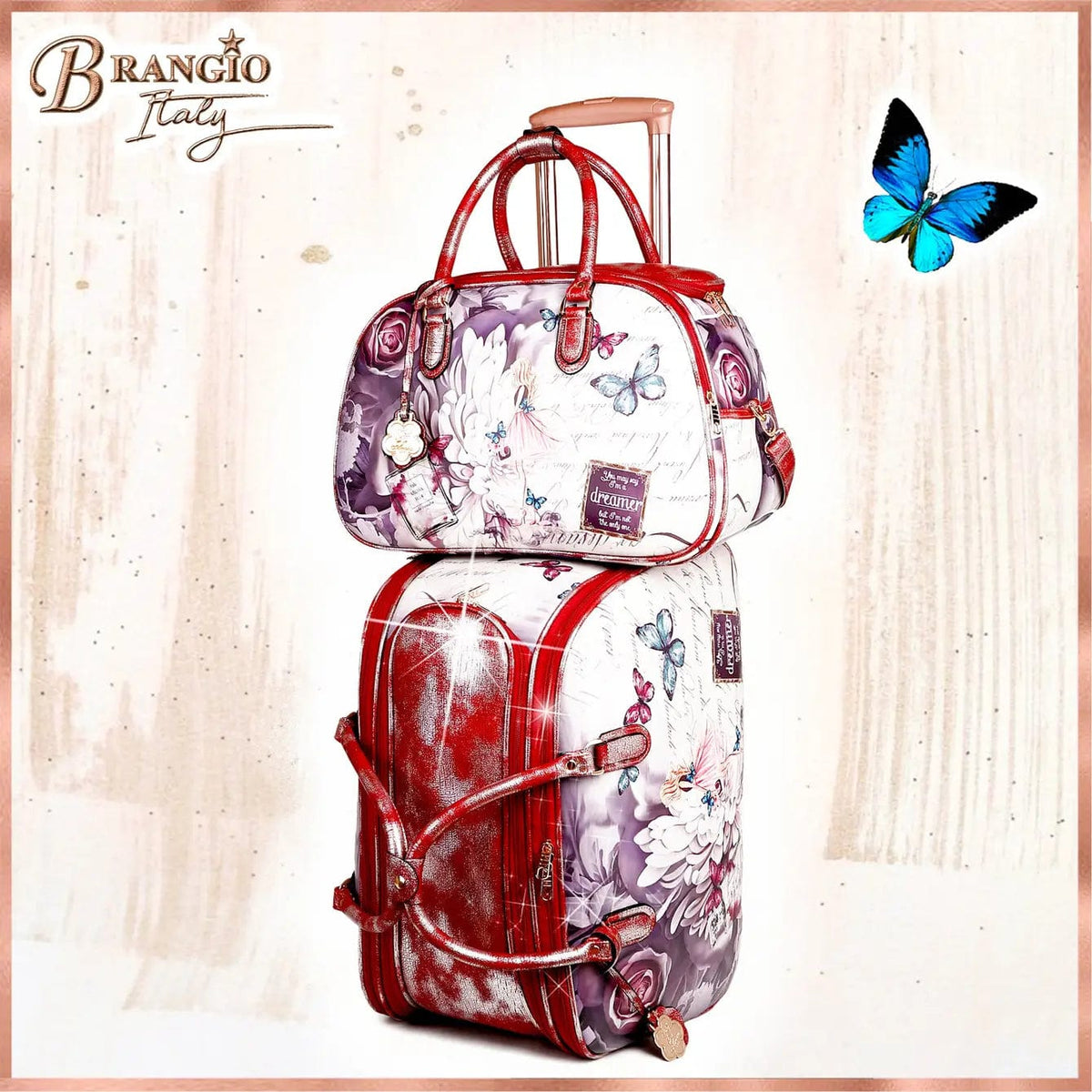 Brangio Italy Luggage Luggage Burgundy Dreamerz Large Duffel Set Travel Bag for Women