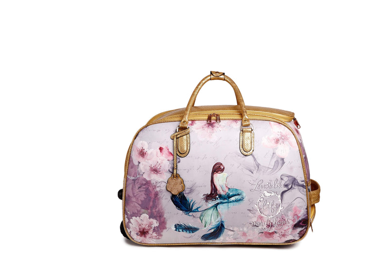 Brangio Italy Luggage Luggage Gold Princess Mera Vegan Large Rolling Duffel Travel Bag