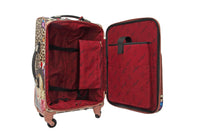 Brangio Italy Luggage Luggage Leopard Vintage Carry on Luggage with Spinner Wheels