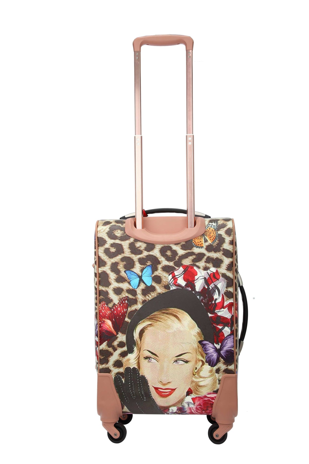 Brangio Italy Luggage Luggage Leopard Vintage Carry on Luggage with Spinner Wheels