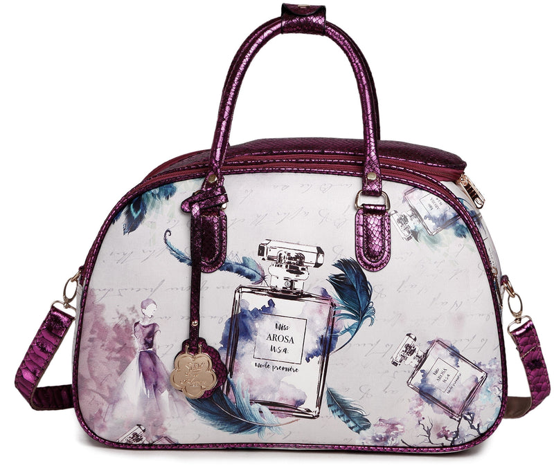 Brangio Italy Luggage Luggage Purple Arosa Fragrance Vintage Vegan Hollywood Overnight Bag