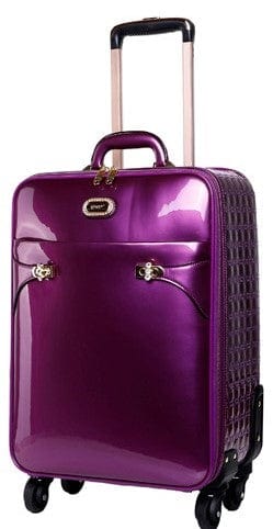 Brangio Italy Luggage Luggage Purple BI Tri-Star Durable Flexible Carry-On with Spinners in Black, Blue, Bronze, or Purple