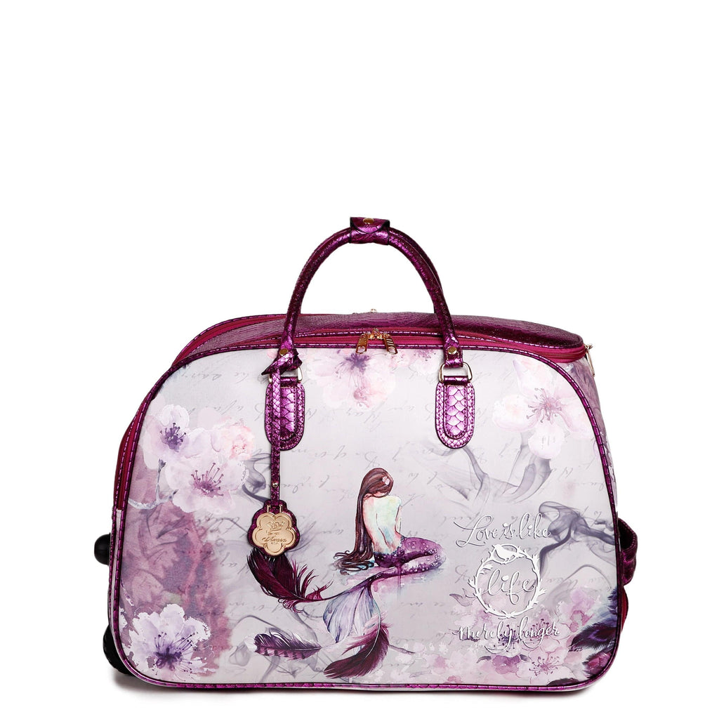 Brangio Italy Luggage Luggage Purple Princess Mera Vegan Large Rolling Duffel Travel Bag