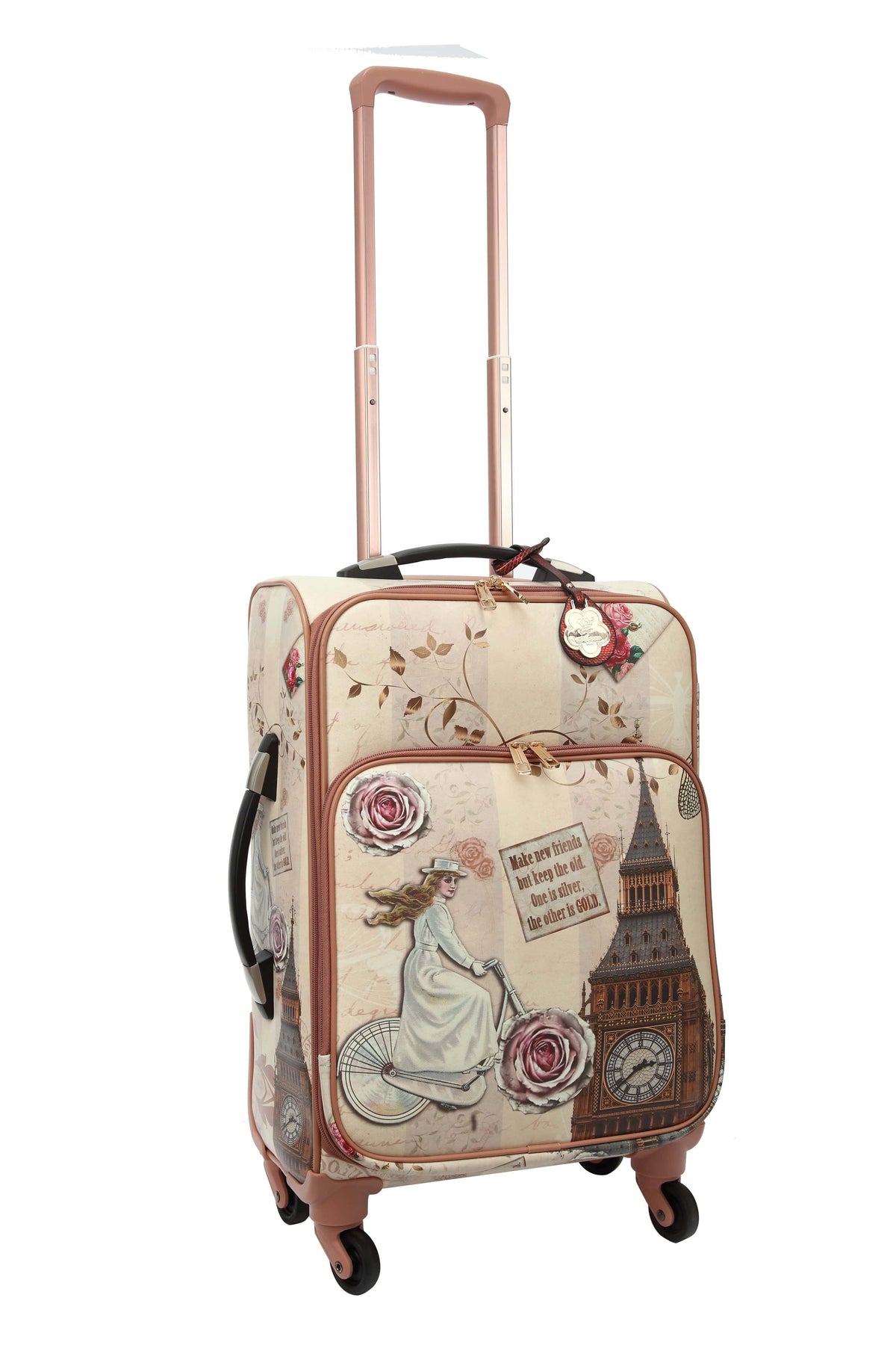 Brangio Italy Luggage Luggage Red Lady Dream Carry on Luggage with Spinner Wheels