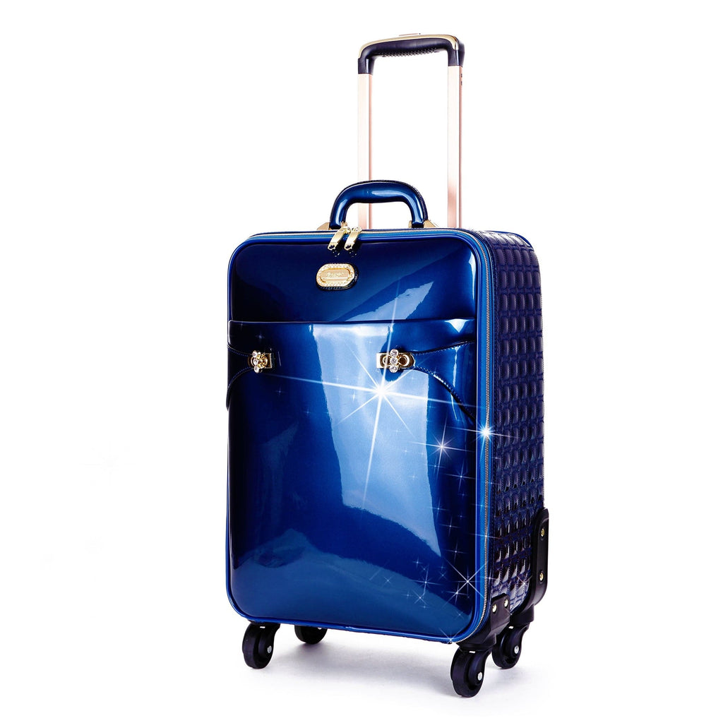 Brangio Italy Luggage Luggage Royal Blue BI Tri-Star Durable Flexible Carry-On with Spinners in Black, Blue, Bronze, or Purple